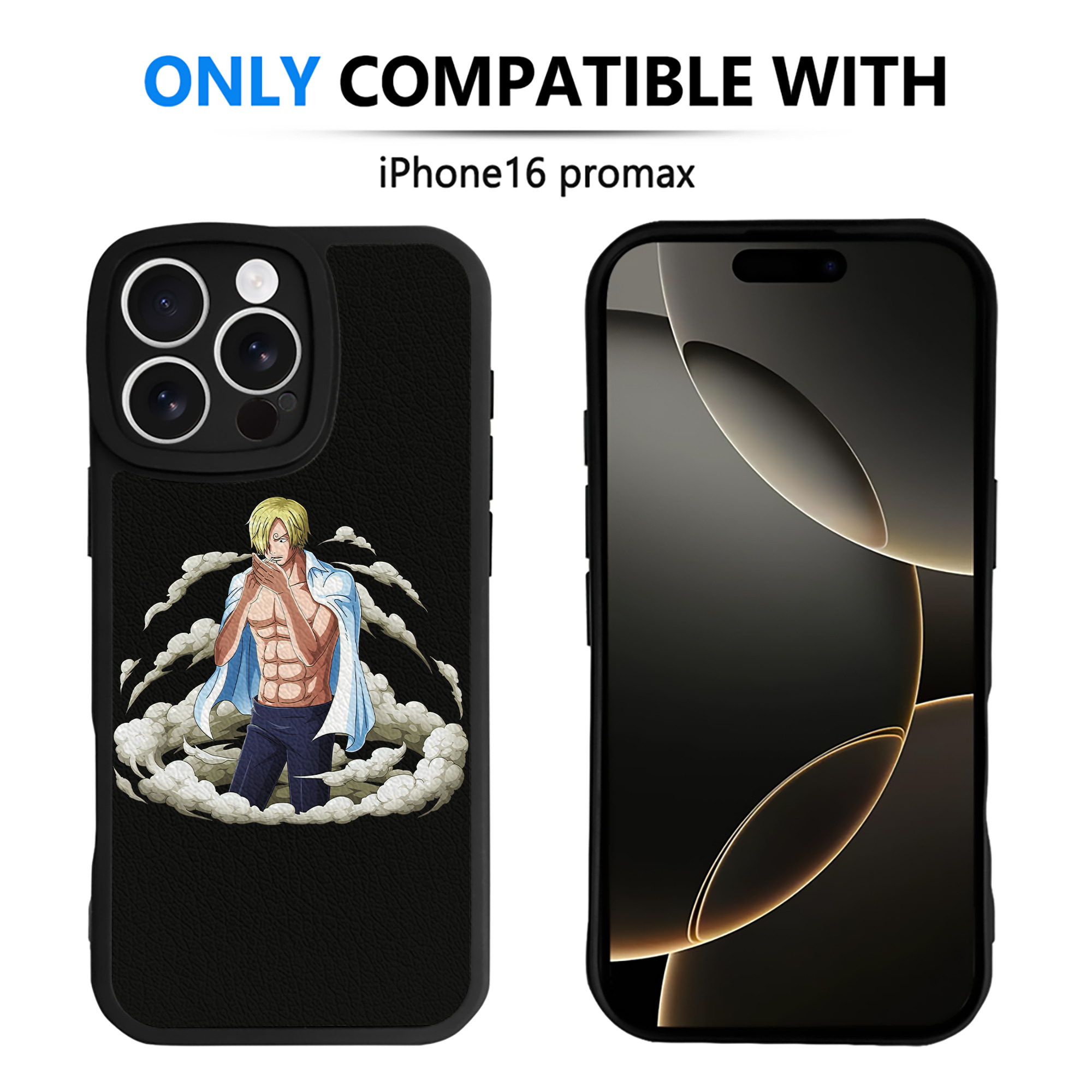 （画像用） ワンピース サンジ ONE PIECE Sanji 【iPhone 16シリーズ対応】シリコンスマホケース（レザー調） 材質：シリコン